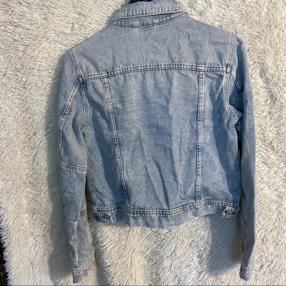 Light Wash Ripped Denim Jacket - Picture 7 of 8